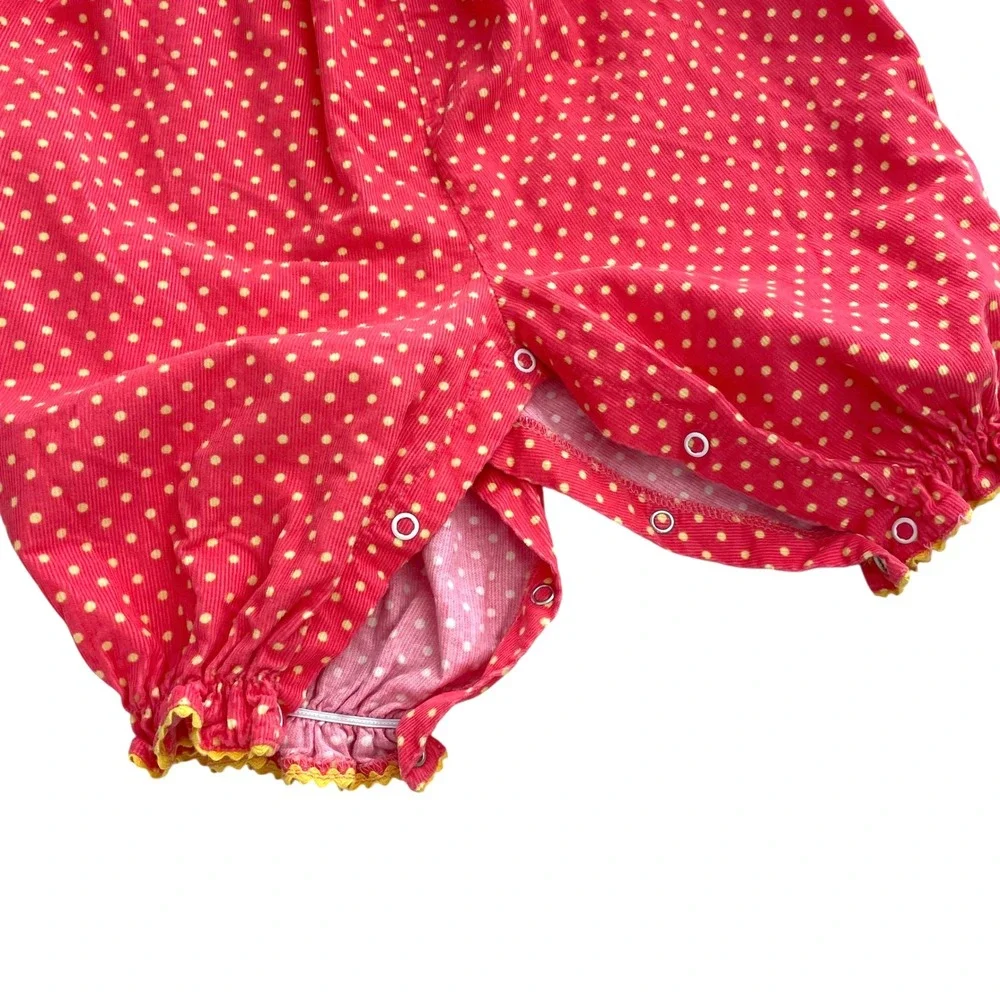 Southern Sunshine micro corduroy smocked‎ polka dot turkey bodysuit Size 6M